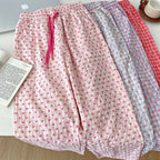 Love Print Pajama Pants Women 2025 New Casual Home Pants Pink Pants Can Be Worn As Outer