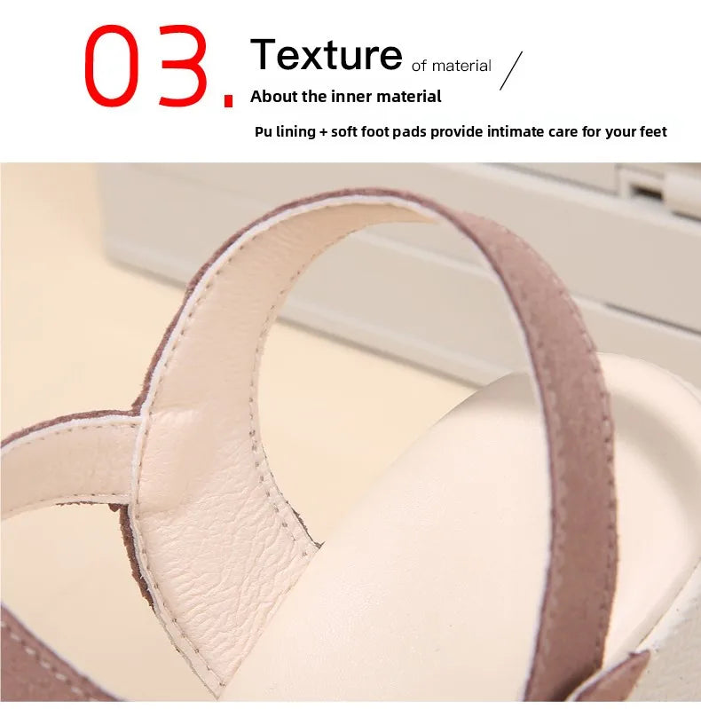 Women's Sandals Mix Color Wedges Heels Sandals Summer 2025 Shoes Woman Heeled Sandals Platform Summer Shoes Women Block Footwear