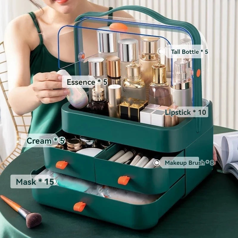 Cosmetic Storage Box Internet Celebrity Dust-Proof Cosmetic Storage Rack Desktop Skin Care Products Lipstick Dressing Table