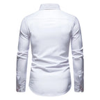 Men's Shirt with Collar White Shirts Man Long Sleeve Men's Shirts Mens Polo Shirts for Men Famous Brands Camisa Social Masculina