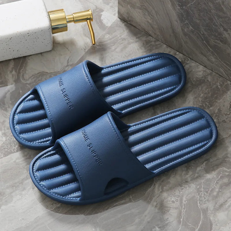 Men's Slippers Men's Summer Home Indoor Bath Non-Slip Home Bathroom Soft Bottom Home Couple Slippers Men's