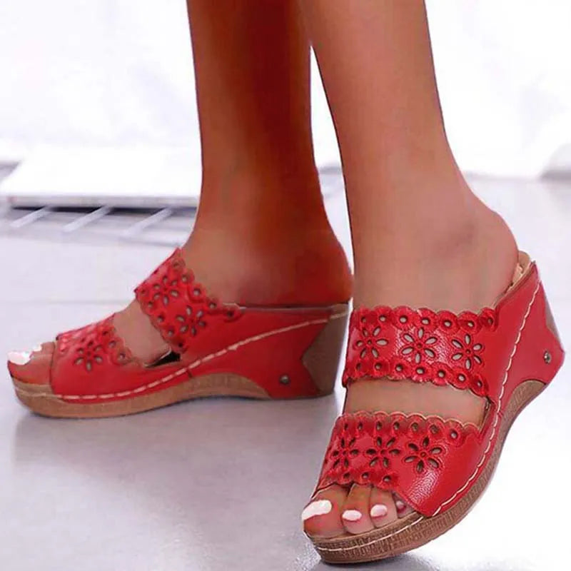Sandals Shoes Women Summer Platform Shoes Woman Slip On Walking Shoes Wedge Women's Sandals Retro Woman Slippers Female Footwear