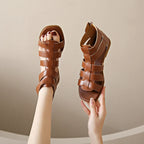 Women's Sandals Summer Elegant Casual Low Heels Flats Gladiator White Fish Toe with Best Selling Woman Shoes