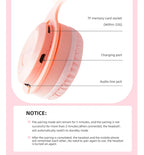 Headphones Kids Wireless Bluetooth Earphones Stereo Foldable Helmets Gaming Headsets Over-ear Headphones for Android ios Music