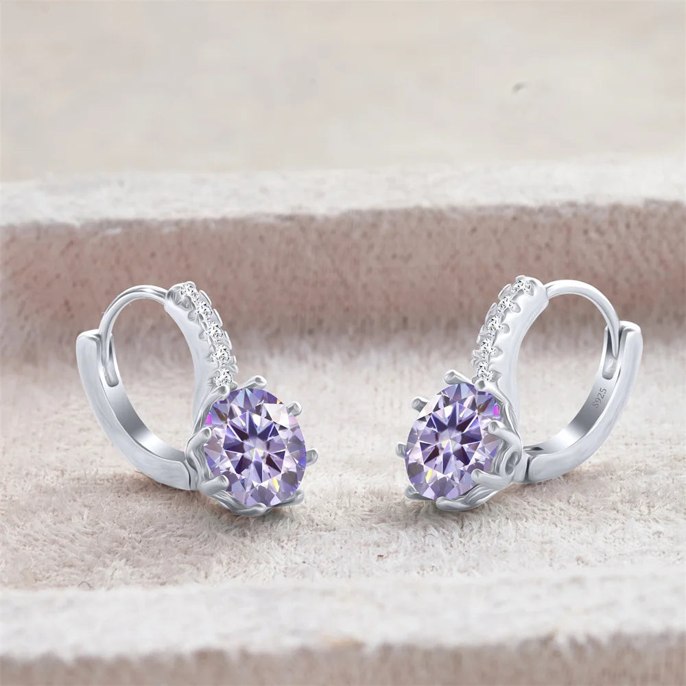 2 Carat Moissanite Drop Earrings Silver Stud Classic Solitaire Jewelry Women's Fashion Diamond Ear fine Jewelry gift