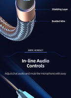 Headphones 3.5mm Wired Gaming Headset Earphones Music For PS4 Play Station 4 Game PC Chat computer With Microphone