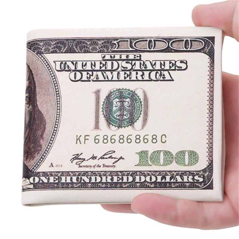 Men Money Canvas Wallets Credit ID Card Holder Bags Purses Currency Notes Pattern Insert Picture Cash Coin Dollars Euro Wallet