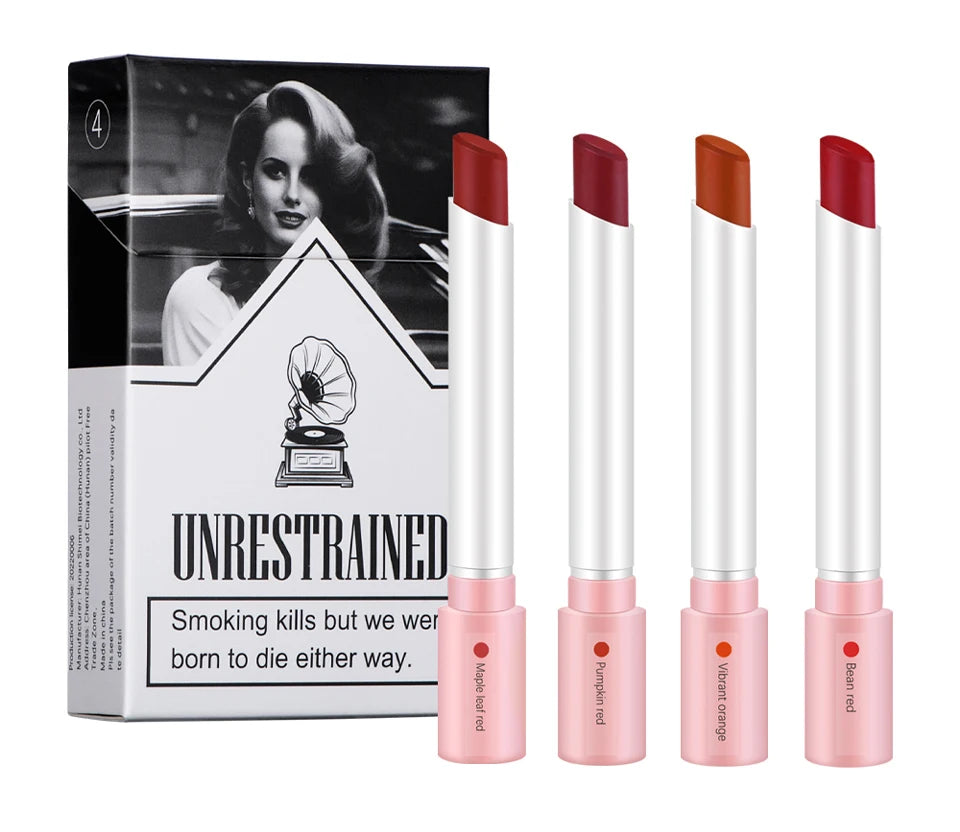 4 Colors Makeup Lipstick Cosmetics Lipstick Set Lip Tint Lip Gloss Waterproof Maquillaje Matte Long Lasting Make Up Pomade Kits