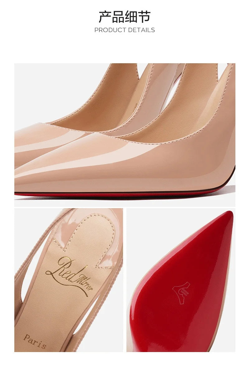 Women heels 2025 New elegant Luxury Brand Pumps woman 2025 High Heels Red Shiny Bottoms sexy Pointed Toe Prom Ladies Shoes Women