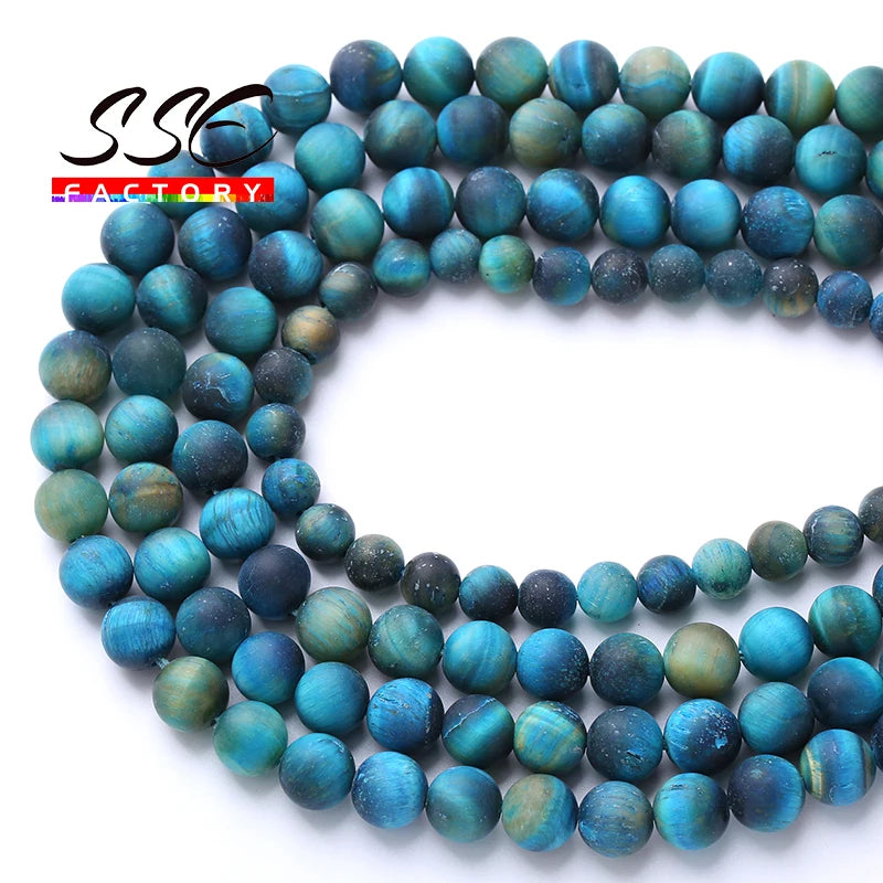 Matte NaturalMatte Natural Blue Tiger Eye Stone Bead Blue Tiger Eye Stone Beads For Jewelry Making Round Loose Beads DIY Bracelets Accessories 4 6 8 10 12mm 15" Stran
