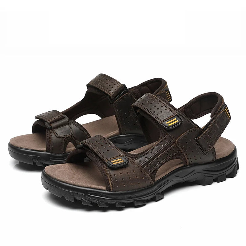 Men's New Fashion Open-Toe Casual Men's Summer Sandals Adjustable Non-Slip Comfortable Soft-Soled Beach Shoes Suitable for All S