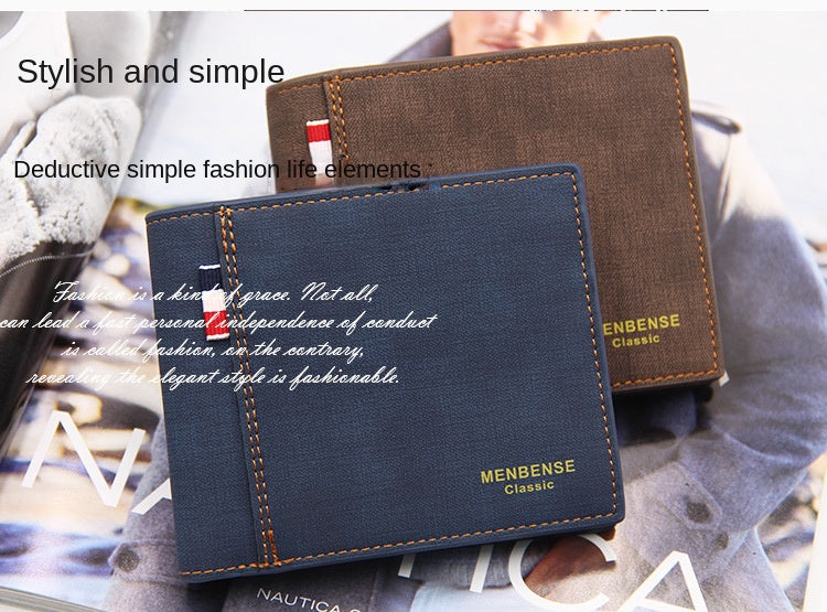 Men Wallet PU Business Foldable Wallet Luxury Billfold Slim Hipster Credit Card Holders Inserts Coin Purses Vintage Walltes