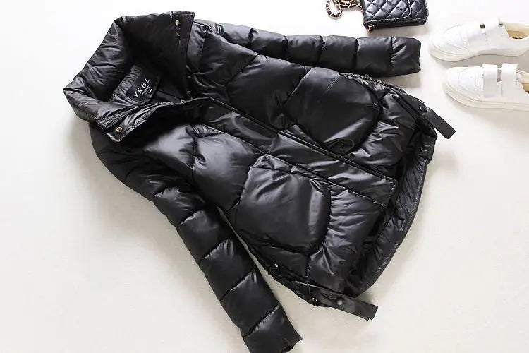 Winter Warm Coat Women's Fashion New Solid Color Hood Filled Down Cotton Coat Women's Clothing Winter Jacket Women 2023