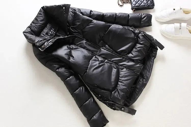 Winter Warm Coat Women's Fashion New Solid Color Hood Filled Down Cotton Coat Women's Clothing Winter Jacket Women 2023