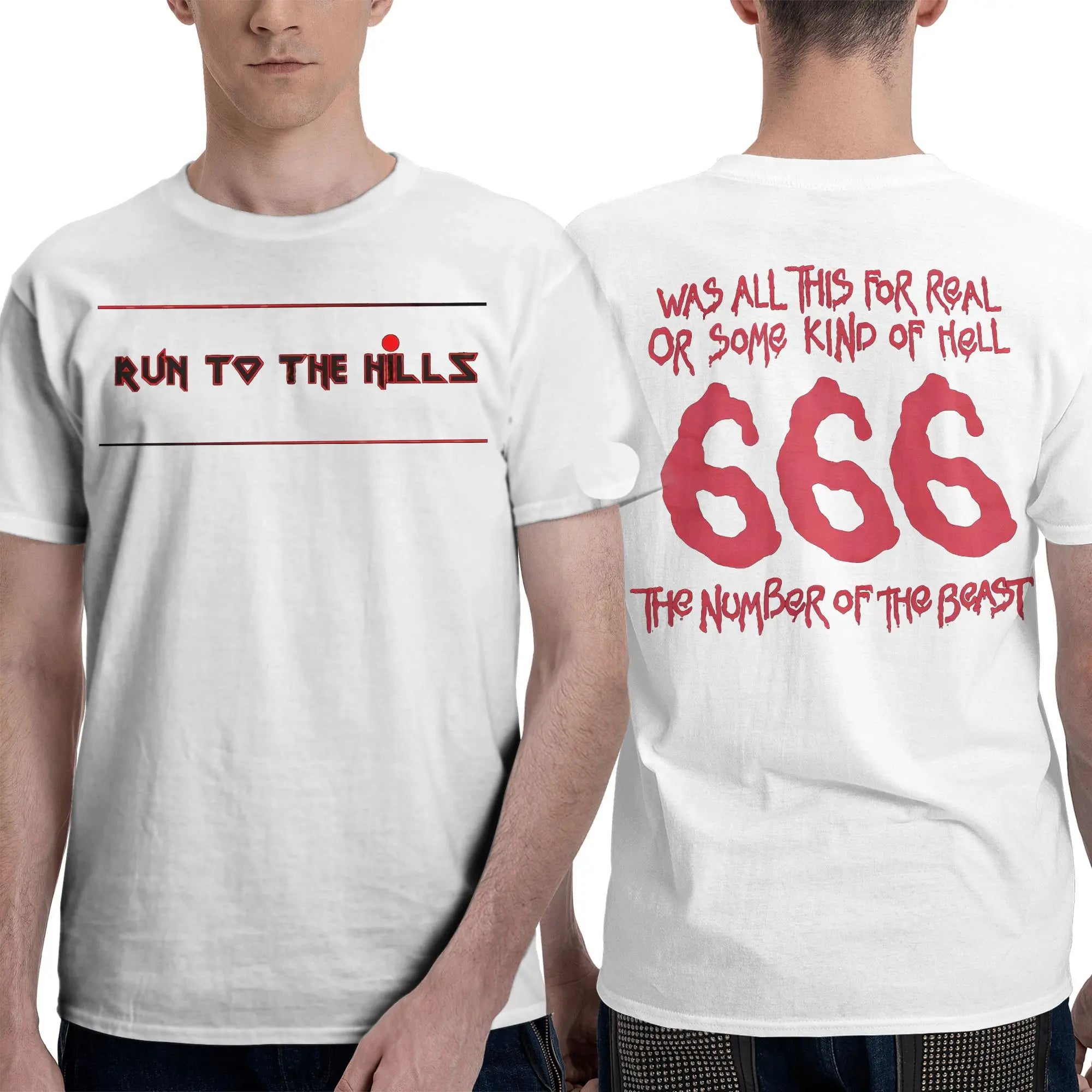 T-Shirt for Men  Vintage 100% Cotton Tees Round Collar Short Sleeve T Shirt Irons band 2025 Maideng 4XL 5XL Clothes