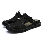 2023 Sandals Summer Men Leather  Classic Men Shoes Slippers Soft Sandals Men Roman Comfortable Outdoor Walking Footwear