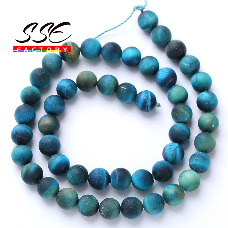 Matte NaturalMatte Natural Blue Tiger Eye Stone Bead Blue Tiger Eye Stone Beads For Jewelry Making Round Loose Beads DIY Bracelets Accessories 4 6 8 10 12mm 15" Stran