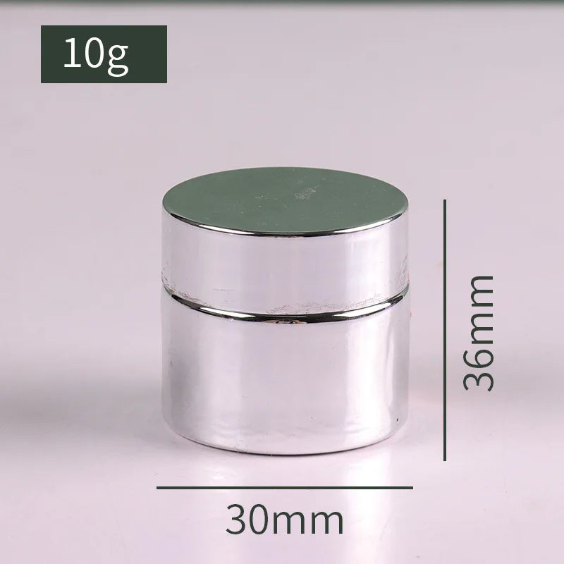 Cosmetic Jar 5-50g Face Cream Glass Bottle Silver Glass Cream Jar Cosmetic Container Empty Nail Glue Jar Travel Makeup Container