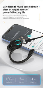 Bluetooth 5.2 Business Wireless Headphone Ear-Hook Mini HIFI Bass Noise Cancelling Earphone With Mic Sport Game Headset