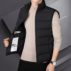 Autumn Winter Warm Vest Standing Collar Windproof Simple Solid Color Thin High Trend All Quality Fabric Comfortable Breathable
