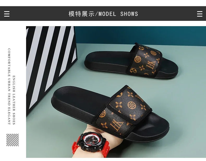 Slides Shoes for Men 2024 Slippers House Man Comfortable Men's Sandal Living Room Slippers Walk Around Home Flip Flop Slipper