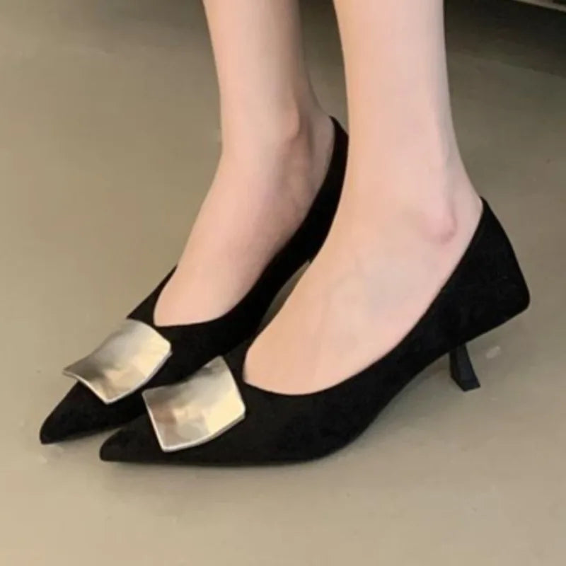 Women's High Heels, Fashionable Pointed Toe Design, Simple and Versatile Style, Suitable for Spring Commuting Wear, Sandals