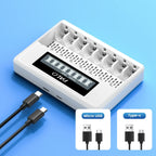 8 Slots 1.5V AA/AAA Rechargeable Battery Charger LCD Display Usb Fast Intelligent Charger for 1.5 Volts Li-lon AA AAA Battery