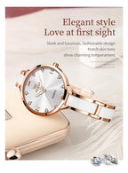 OLEVS 5872 Woman Watches Imported Japan Quartz Movement Waterproof Watch for Women Elegant Ceramic Strap Ladies Wristwatch Gifts