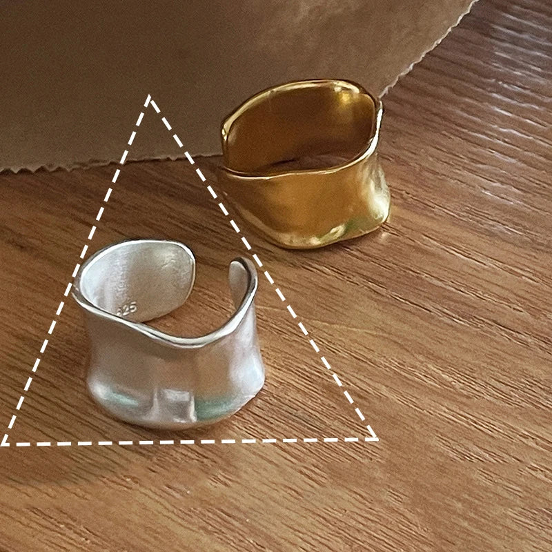 Real 925 Sterling Silver Retro Round Geometric Ring For 2 Rings Women Chain Vintage Fine Jewelry Minimalist Accessories Gift