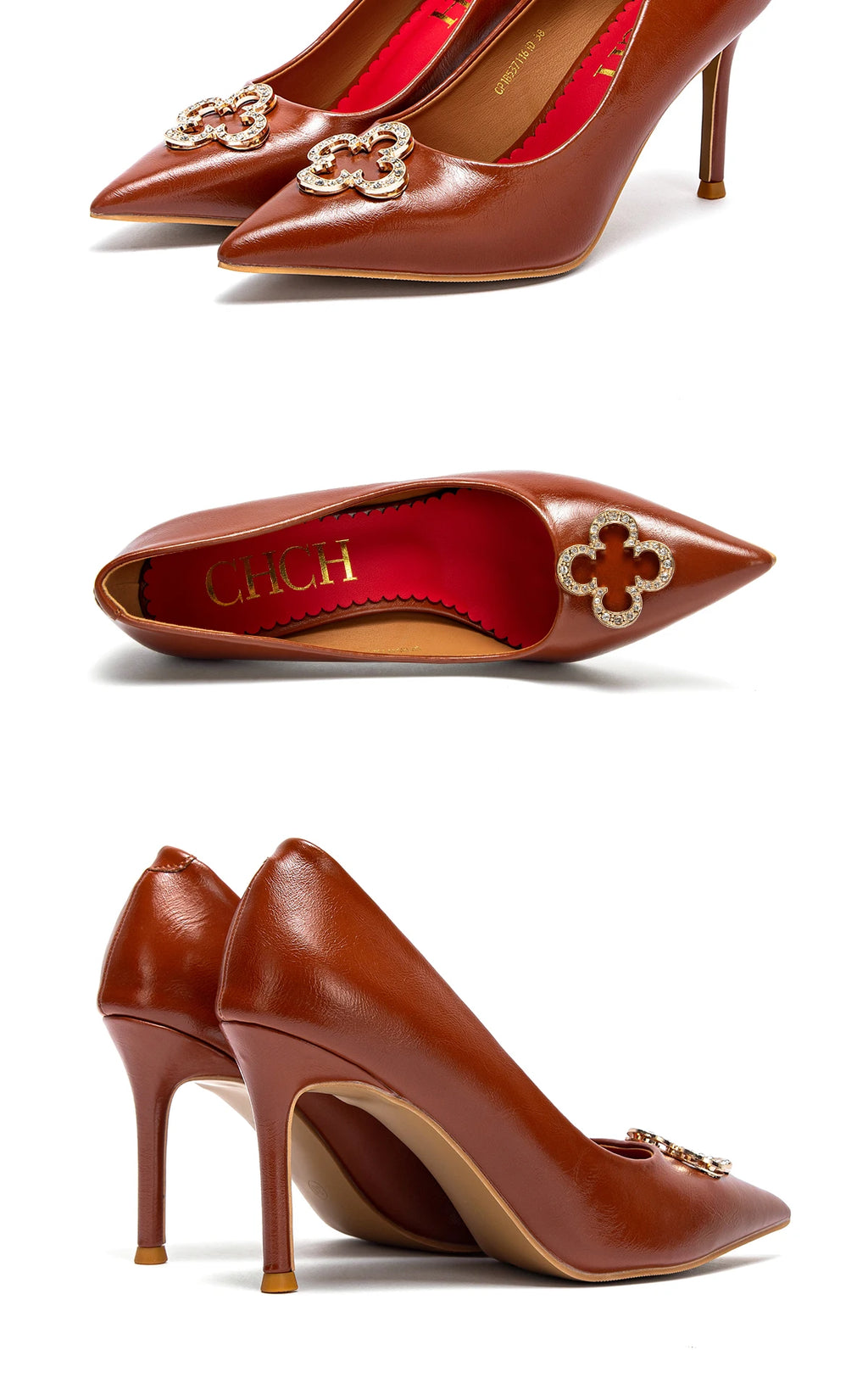 C-H Woman's High Heels  New High Quality Pointed Shoes Business Commuter Girls Shoes Banquet Party Shoes 9cm