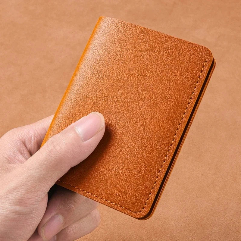 2025 New Women's Wallet Simple Folding Button Small Wallet Driver's License Card Bag Soft Leather Wallet