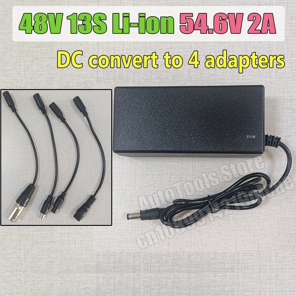 54.6V/42V 2A charger for 48V 36V li-ion Battery Charger DC Plug Adapter Connecters 10S 13S 42V 54.6V Lithium Battery Chargers