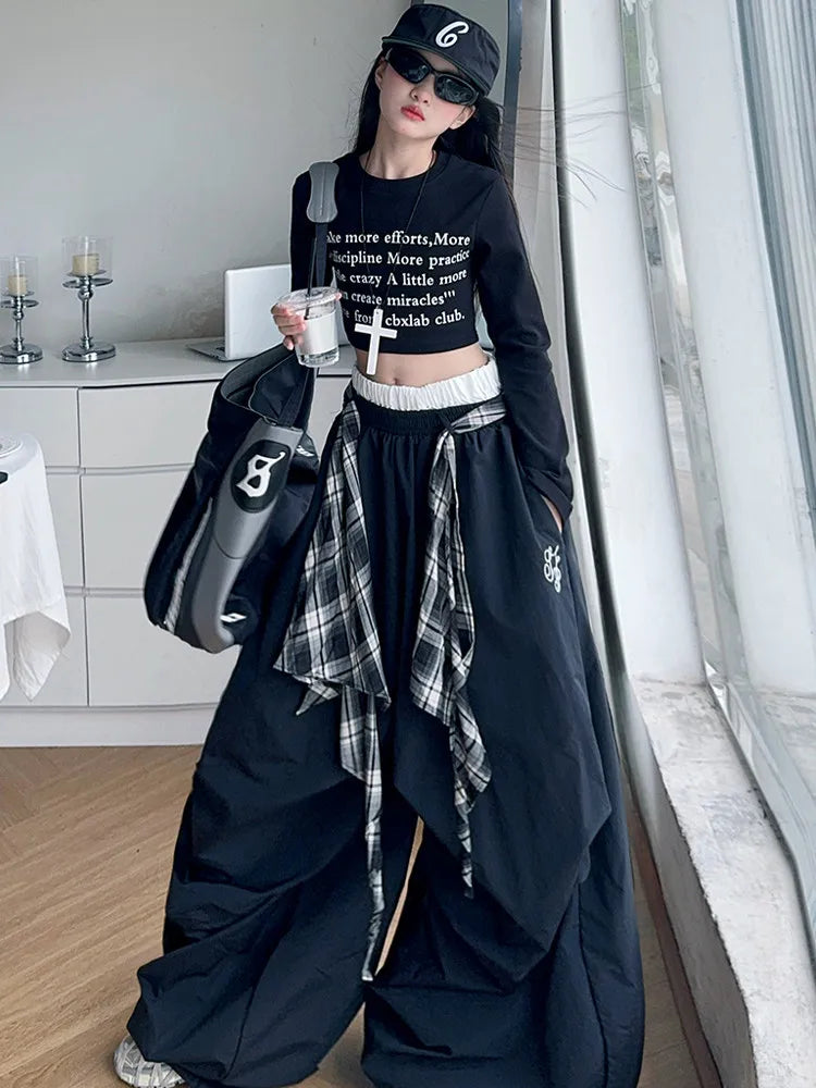 Pants Two Pieces Set Grid Trousers Tops Suits Casual Daily Childrens Clothes 2025 New Fashionable Children Autumn Clothing Girls