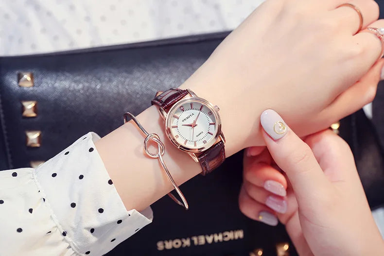 Famous Brand Couple Quartz Watch for Men Women Leather Belt Casual Fashion Wrist Watches Luxury Clock Wholesale