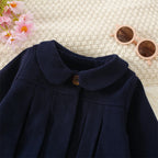 Winter New Girl'S Coat Long Warm Solid Color Fold Lapel Simple Fashion Girl Shawl Long Sleeve Loose Woolen Long Coat