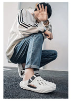 New Men Massage Slippers Slides Indoor Outdoor Sandals Beach Casual Shoes Comfortable Sole Men's Slippers