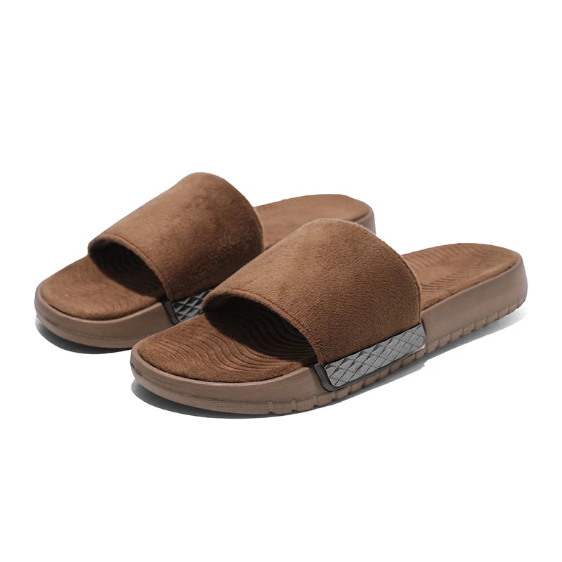 Men's Slippers for Home in Solid Colors Flat Heels Low Cuffs Convenient To Wear Spring and Summer Soft-soled Anti-slip Slippers