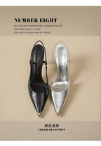 Women High Heels Sandals Pointed Toe Shoes Sexy Slingback Woman Slippers Summer 2025 Trend Designer Dress Pumps Sandalias Mujer