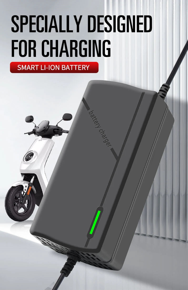 36V 48V 60V 72V Charger 2A 5A 10S 13S 16S 20S Lithium-ion Battery Charger 42V 54.6V 67.2V 84V Intelligent Smart Charging EU Plug