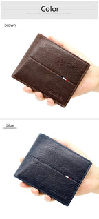 Slim Men Wallets New Short Zipper Card Holder Photo Holder Male Purse Simple Coin Pocket High Quality PU Leather Men's Wallet