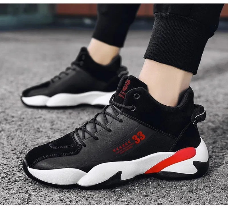 Shoes for Men Fashion High Quality Leather High-top Platform Mens Shoes Outdoor Tooling Comfort Leisure Ankle Boots Botas Hombre