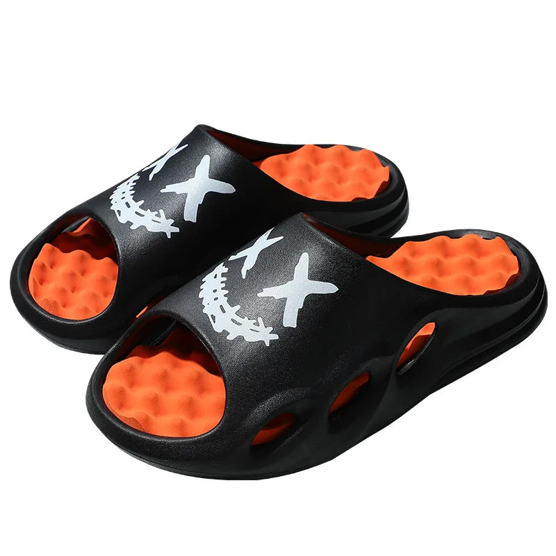 Men Fashion Massage Slippers Indoor/Outdoor Sandals Beach Flip Flop Thick Sole Male Slides Summer Non-Slip Men Shower Slippers