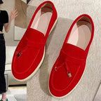 Women Flats 2025 New Trend Spring Autumn Platform Suede Loafers Casual Ladies Walking Non Slip Chaussure Femme Scarpe Da Donna