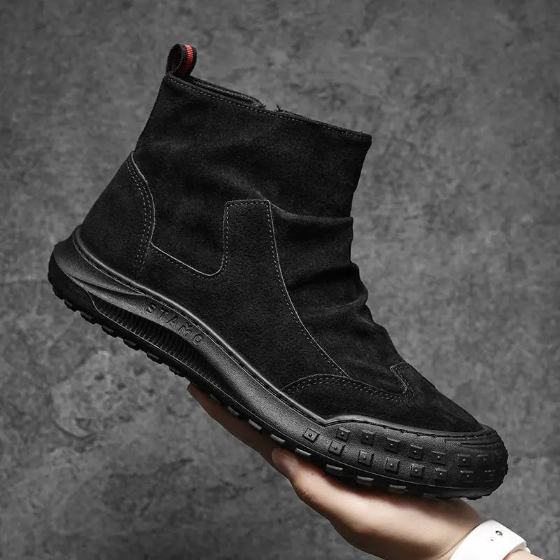 New Male Shoes Spring Autumn Men's Boots High Cut Footwear Quality Offers Cheap Original Deals Y2k Size 45 Designer Classic Sale