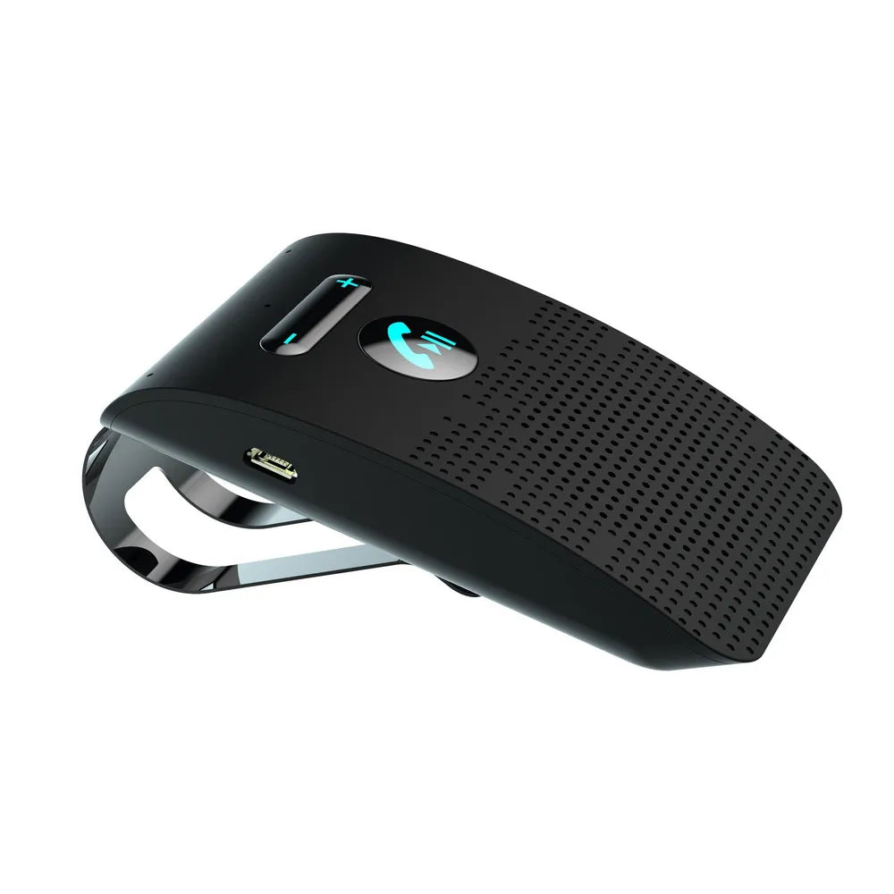 Bluetooth 5.0 Handsfree Car Kit Hifi Speaker 2W Wireless Audio Receiver MP3 Music Player Noise Cancelling Sun Visor Clip