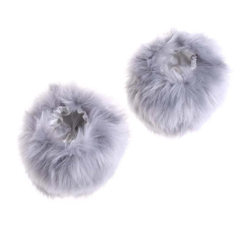 Women Winter Warm Faux Fur Cuff Arm Warmer Soft Elastic Wrist Slap On Cuffs Lady Bracelet Fur Wristband Gloves Sleeves Accessory