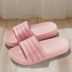 Cold slippers for women in summer, fashionable outerwear for couples, thick soled, non slip, one line mop, bathroom slippers