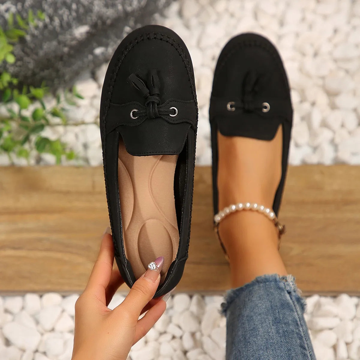 Women Flats Fashion Breathable Women Casual Shoes Slip On Flat Shoes Walking Sneakers Women Shoe Retro Shoes Female Plus Size