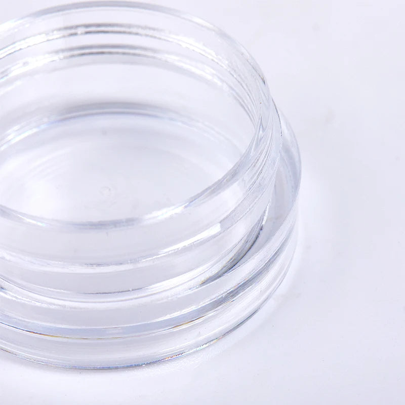 50pcs 5g Sample Clear Cream Jar Mini Cosmetic Bottles Containers Transparent Pot For Nail Arts Small Clear Can Tin For Balm