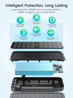 43800mAh Solar Power Bank with 4 Solar Panel Large capacity Wireless Charger Three defenses External Battery LED Light Powerbank